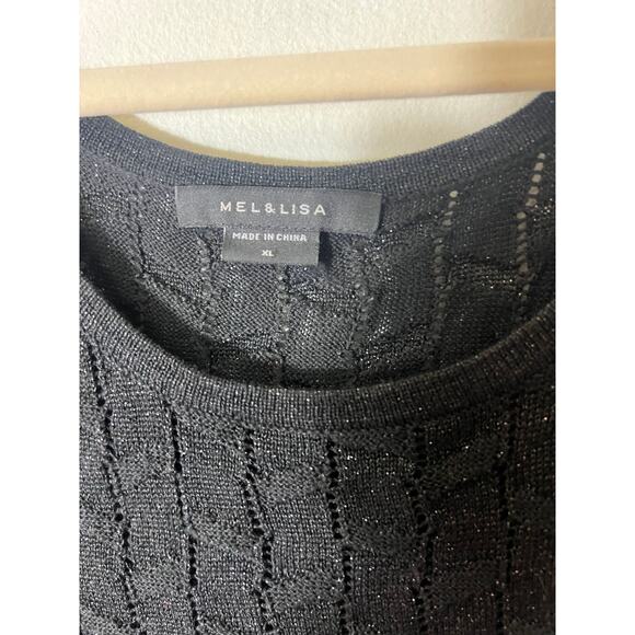 Mel & Lisa Black Metallic Knit Tank Sz XL - Picture 3 of 3